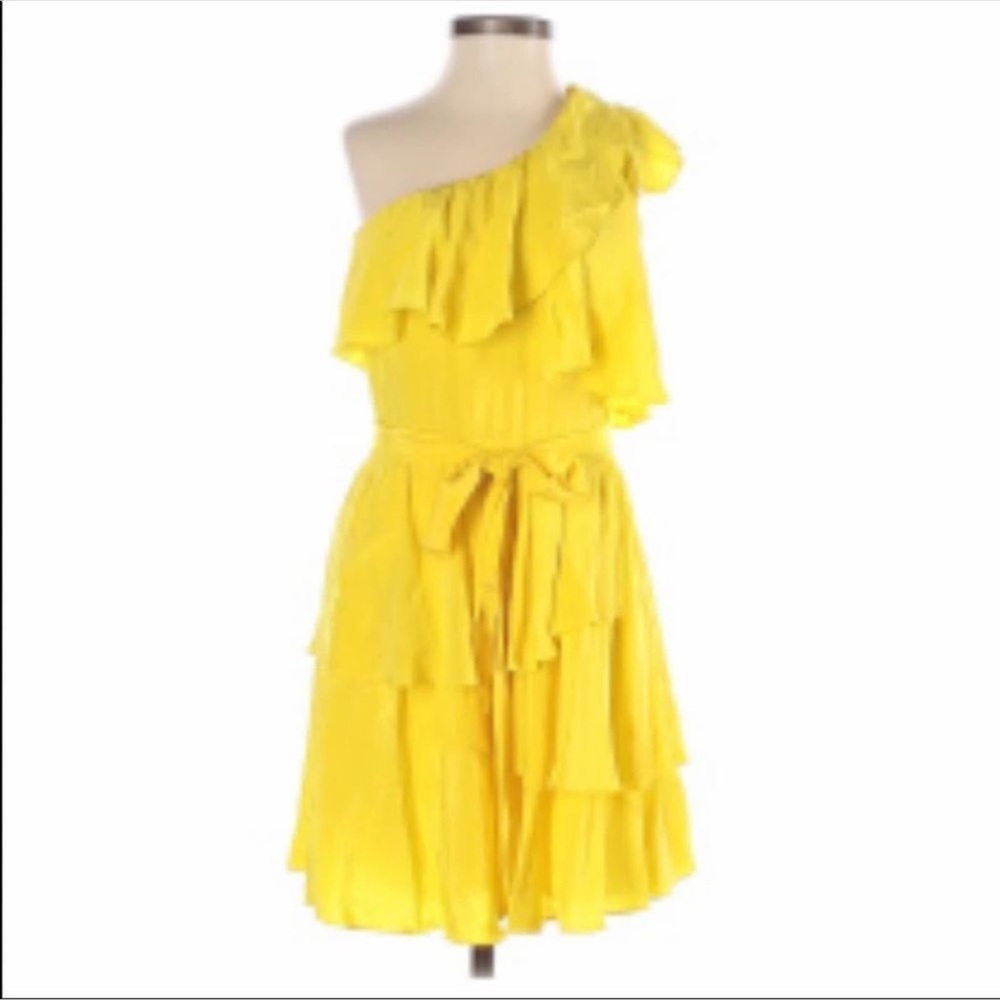 JAYGODFREY Vibrant Yellow One-Shoulder Dress Size 0